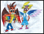 OLD Crash and Coco with wings lol