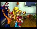 Coco and Crash babysitting