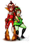 Art Trade - Q-Girl and Zurgo