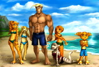 Ace and Ratchet at the beach...