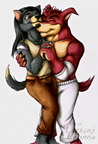 Commission - Kiyo and Kuyt nuzzles