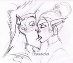 Sketch Ace and Jenna kiss