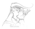 Sketch Ace and Jenna smooch