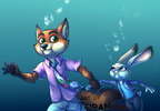 Commission - Nick and Judy underwater