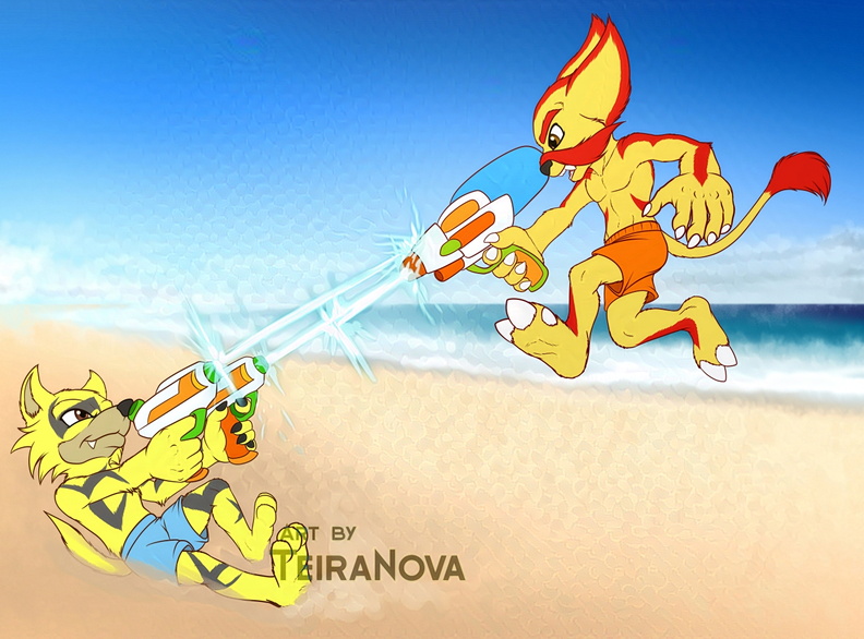 Commission_-_Watergun_battle-.jpg